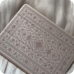 Pink floral iPad case close-up